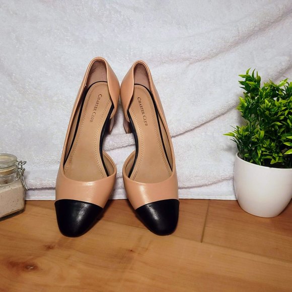 Charter Club- Nude and Black pumps, size 7.5 (womens) - Picture 2 of 5